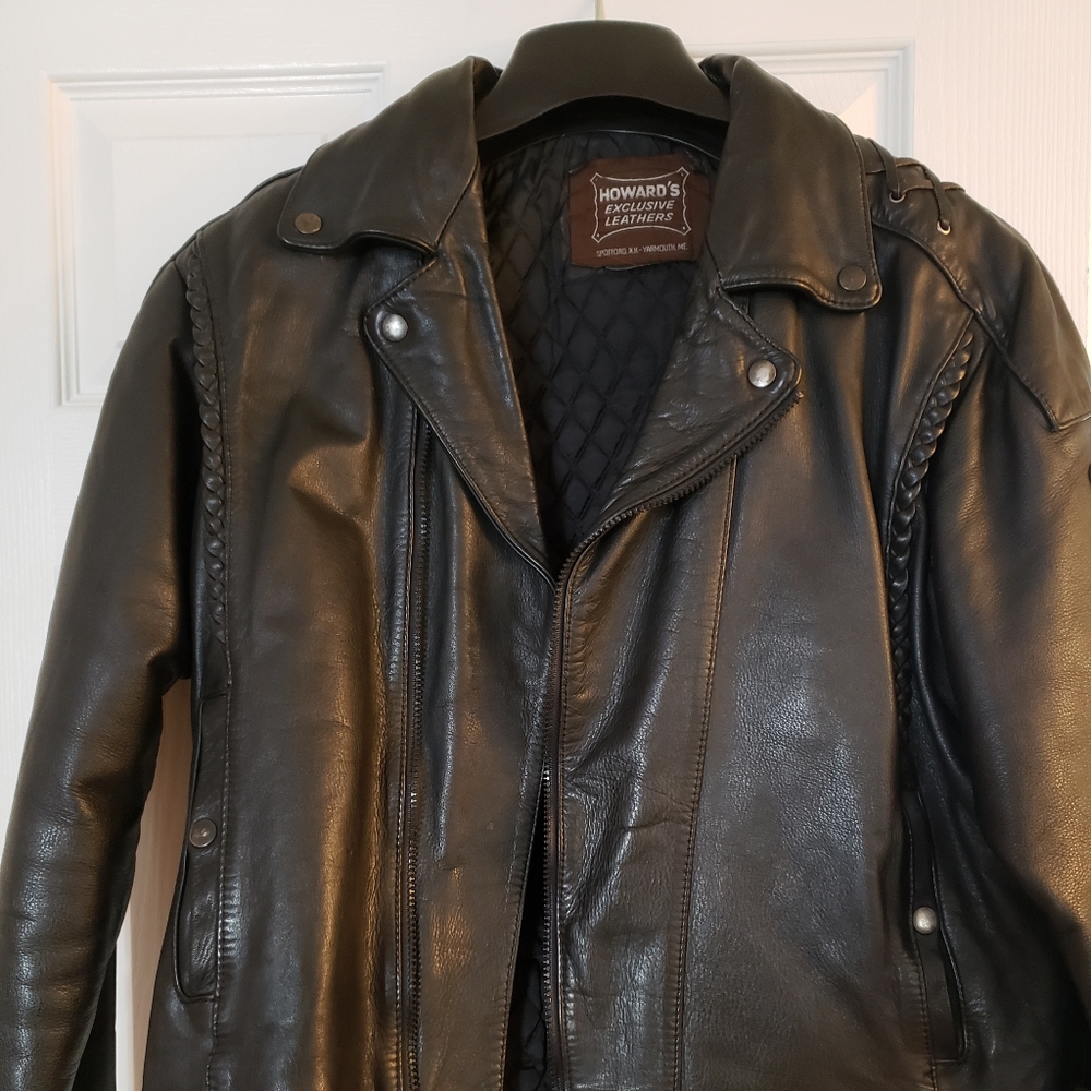 Mens biker leather jacket